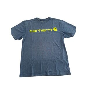 Carhartt Mens T Shirt Short Sleeve Logo‎ Tee Heather Blue Small